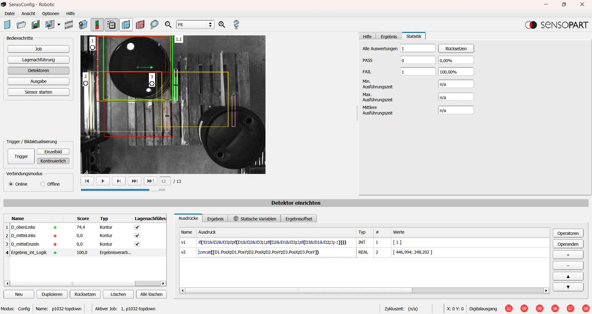 Industriekamera bei der Qualitätskontrolle in einer Produktionslinie